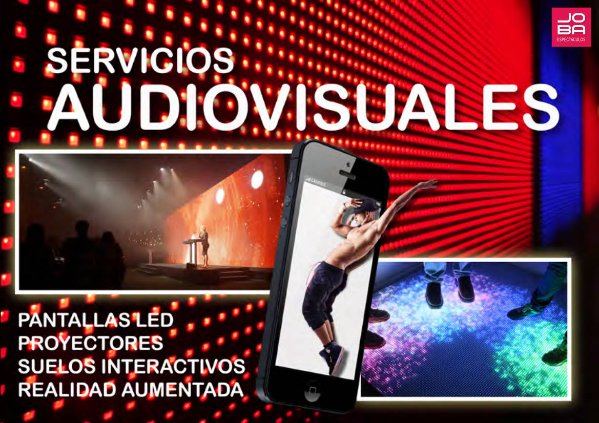 Servicio Audiovisuales en toda España: Pantallas Led, proyectores, suelos interactivos, realidad aumentada y mucho más.. -JOBA Espectáculos